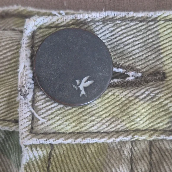 One Teaspoon Vanguard skirt 24 Olive camo-leopard High-low Distressed Denim Mini - Picture 3 of 9